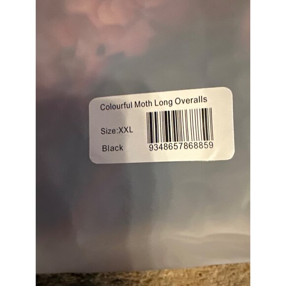 Black Milk Moody Floral Moth Print Long Overalls With Adjustable Straps Pockets - Picture 4 of 5